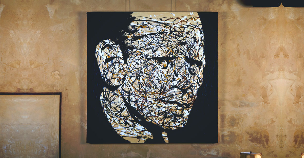 Jackson Pollock portrait painting Jono Schaferkotter artist